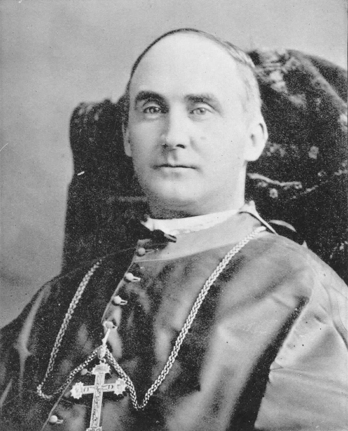 An 1889 photo of Bishop Harkins from the Consecration of the Cathedral souvenir book.